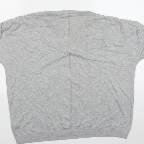 F&F Womens Grey Crew Neck  Viscose Pullover Jumper Size 14