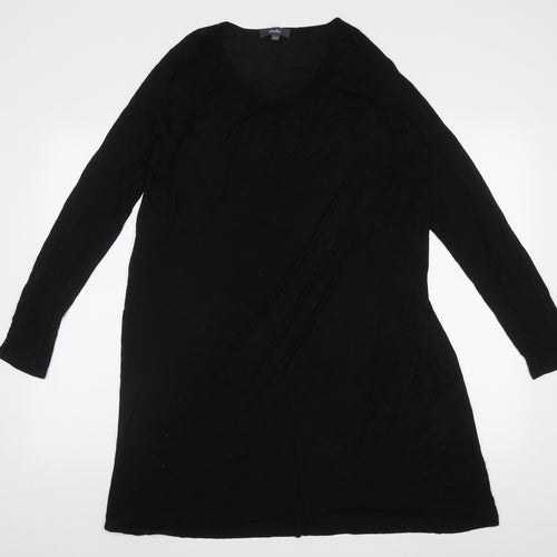Studio Womens Black  Viscose A-Line  Size 14  Crew Neck Pullover