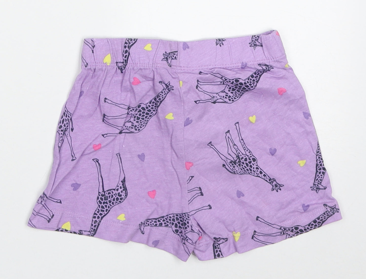 Dunnes Stores Girls Purple Geometric Cotton Cami Sleep Shorts Size 2-3 Years  Pullover - Giraffe print