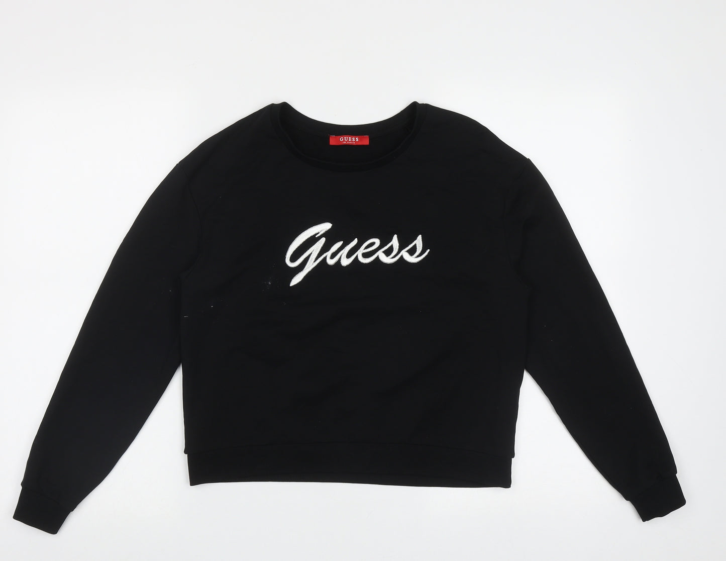 GUESS Womens Black  Cotton Pullover Sweatshirt Size 4  Pullover