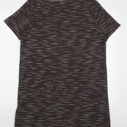 New Look Womens Red Striped Polyester T-Shirt Dress  Size 16  Crew Neck Pullover
