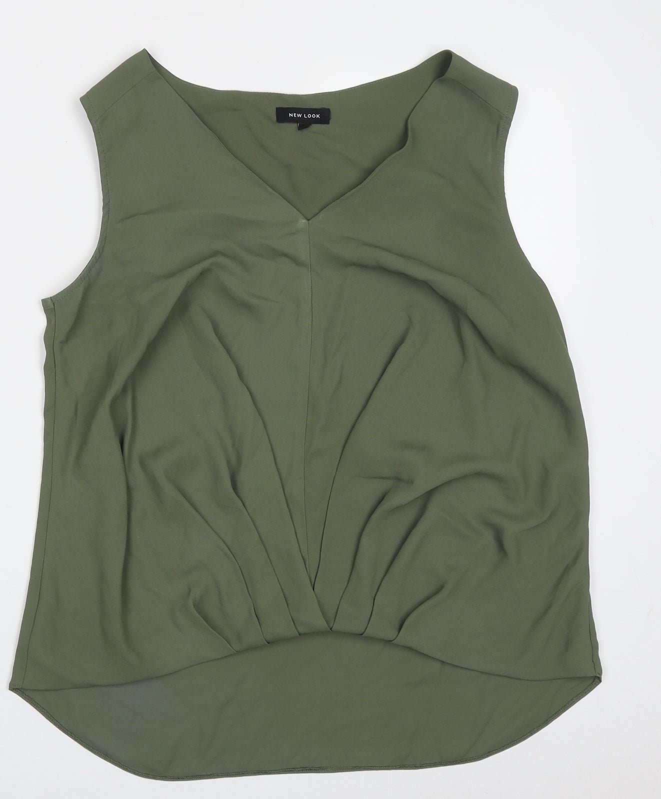 New Look Womens Green  Polyester Basic Tank Size 16 V-Neck