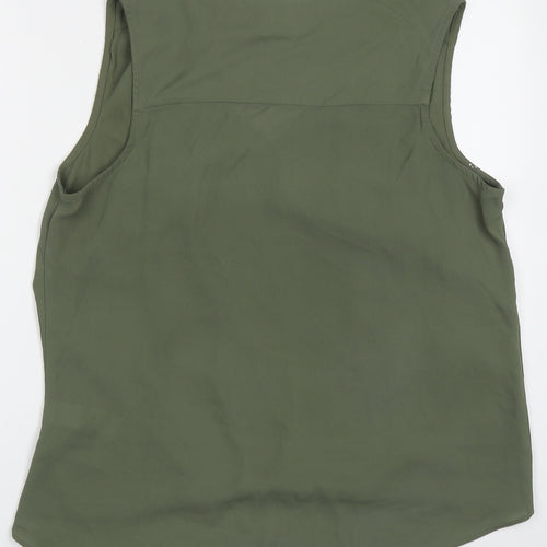 New Look Womens Green  Polyester Basic Tank Size 16 V-Neck