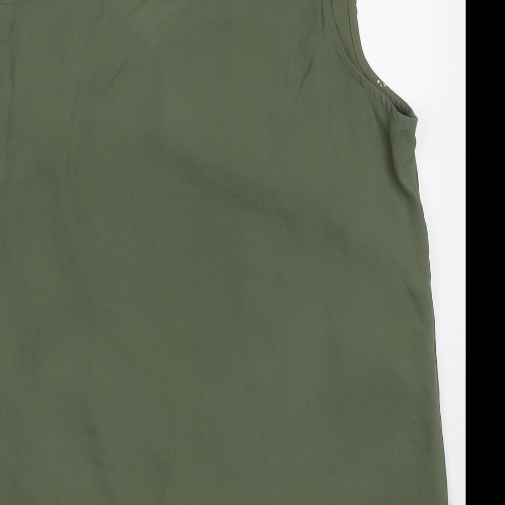New Look Womens Green  Polyester Basic Tank Size 16 V-Neck