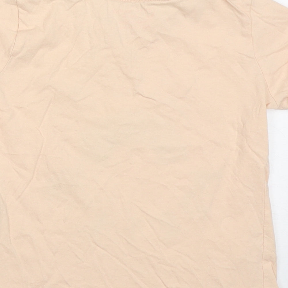Primark Girls Ivory  Cotton Basic T-Shirt Size 7-8 Years Crew Neck Pullover - Think positive