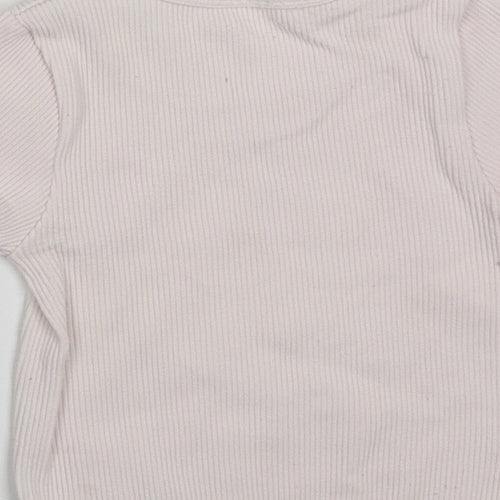 Dunnes Stores Girls Pink  Nylon Basic T-Shirt Size 8-9 Years Crew Neck Pullover