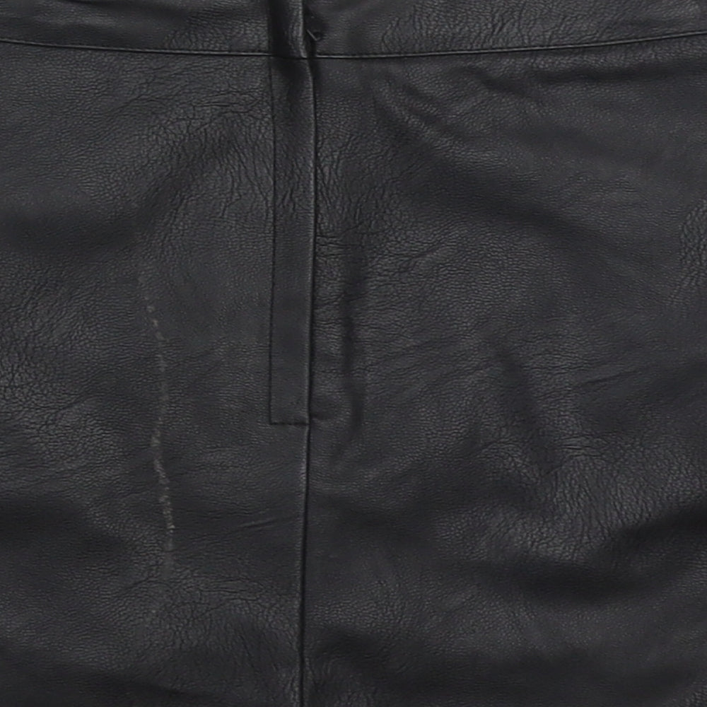 F&F Girls Black  Polyurethane A-Line Skirt Size 7-8 Years  Regular Zip