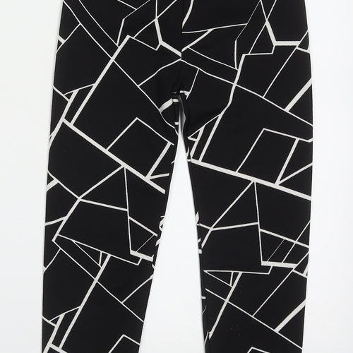 SheIn Girls Black Geometric Polyester Capri Trousers Size 8 Years  Regular Pullover - Love