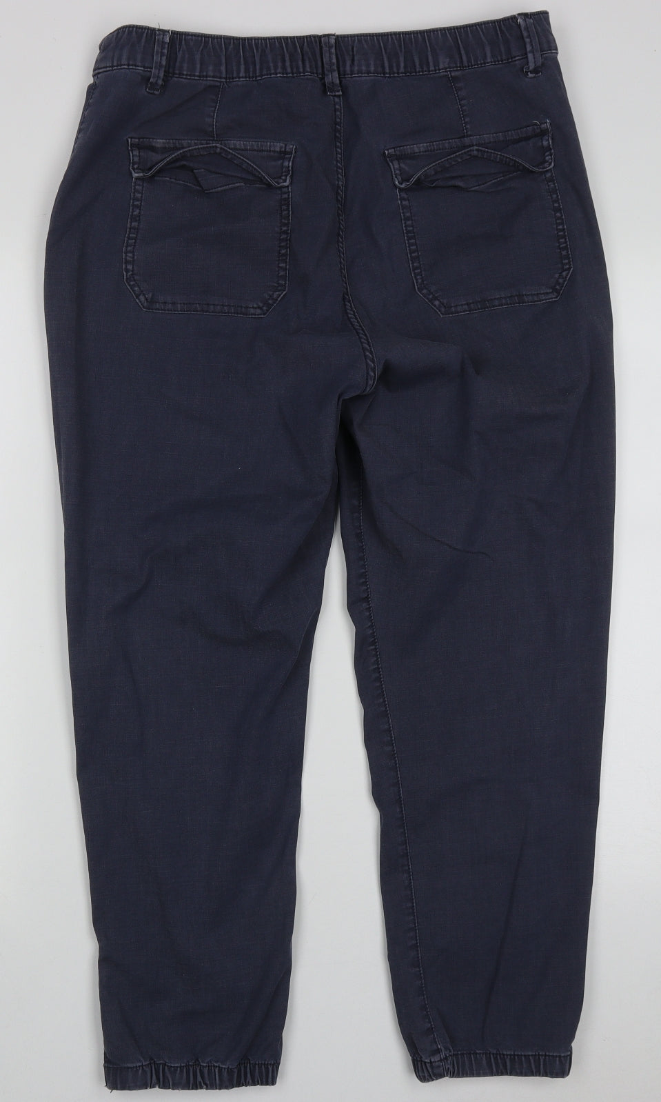 Marks and Spencer Womens Blue  Cotton Straight Jeans Size 16 L25 in Regular Button