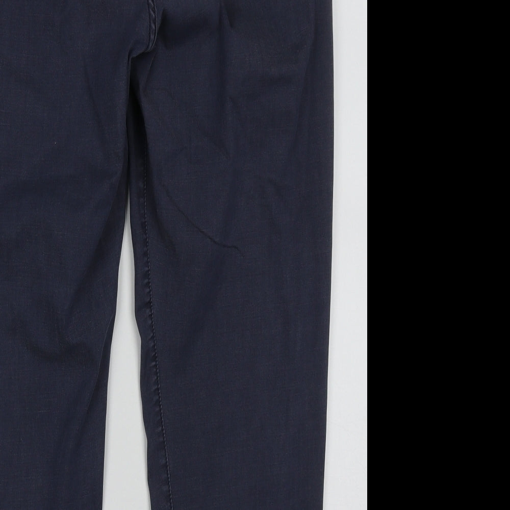 Marks and Spencer Womens Blue  Cotton Straight Jeans Size 16 L25 in Regular Button