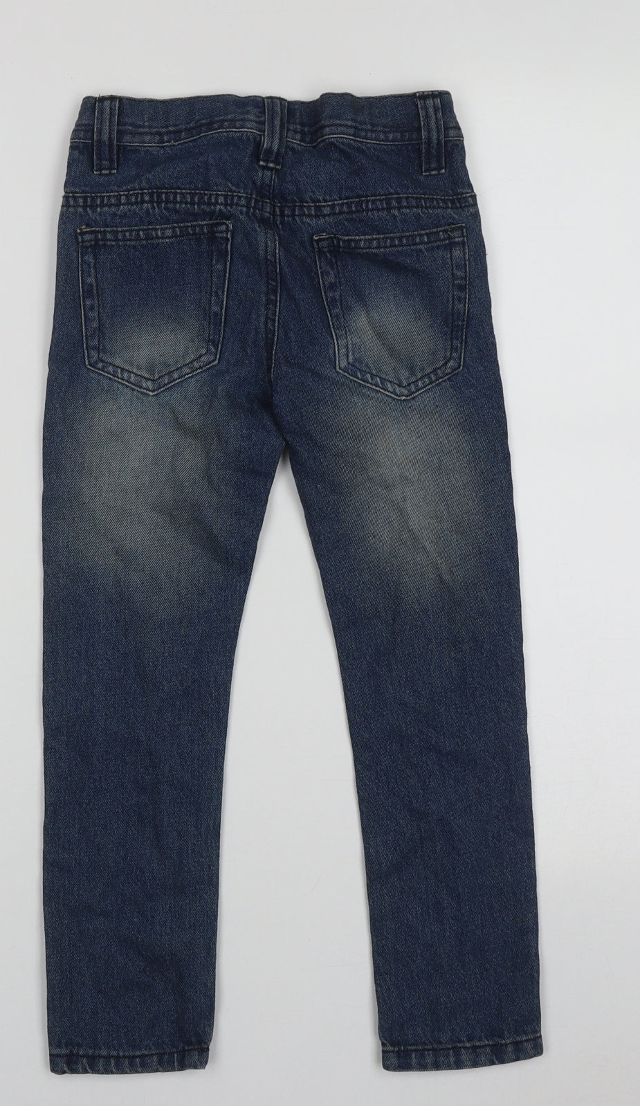 Primark Boys Blue  Cotton Straight Jeans Size 5-6 Years  Regular Button