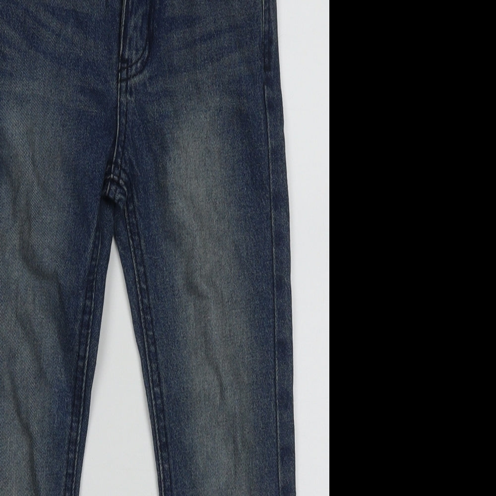 Primark Boys Blue  Cotton Straight Jeans Size 5-6 Years  Regular Button