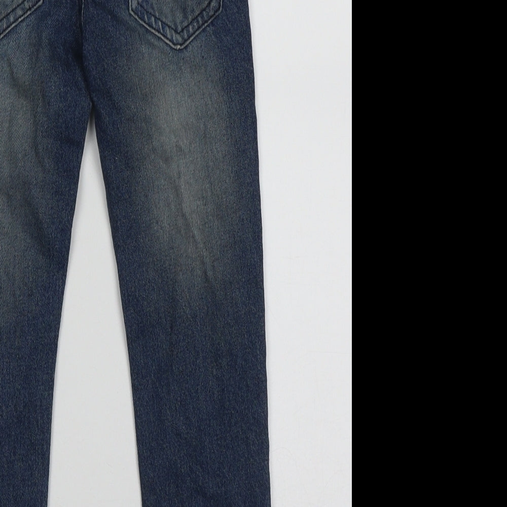 Primark Boys Blue  Cotton Straight Jeans Size 5-6 Years  Regular Button