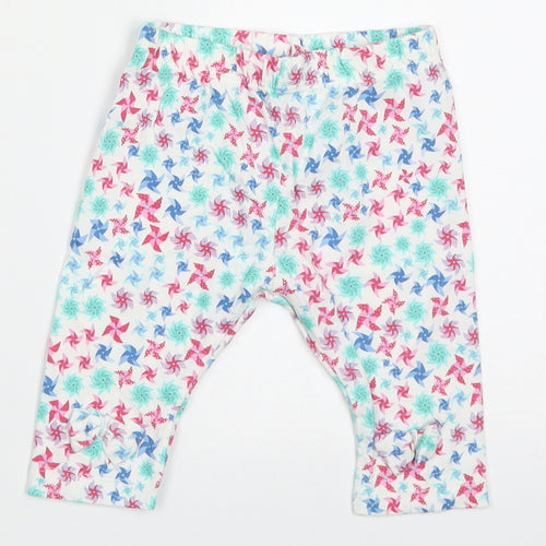 mini clubs Girls Pink Geometric Cotton Capri Trousers Size 12-18 Months  Pullover