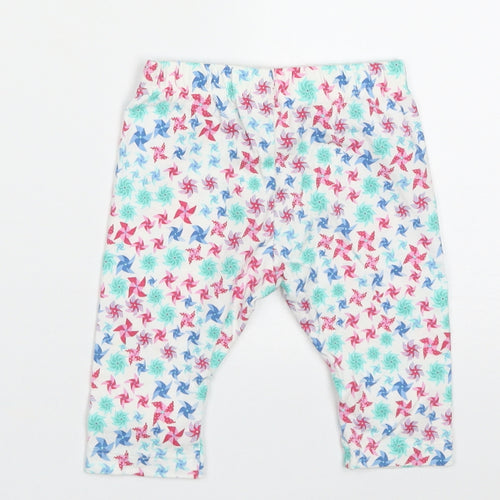 mini clubs Girls Pink Geometric Cotton Capri Trousers Size 12-18 Months  Pullover