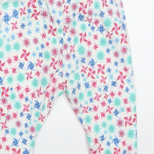 mini clubs Girls Pink Geometric Cotton Capri Trousers Size 12-18 Months  Pullover