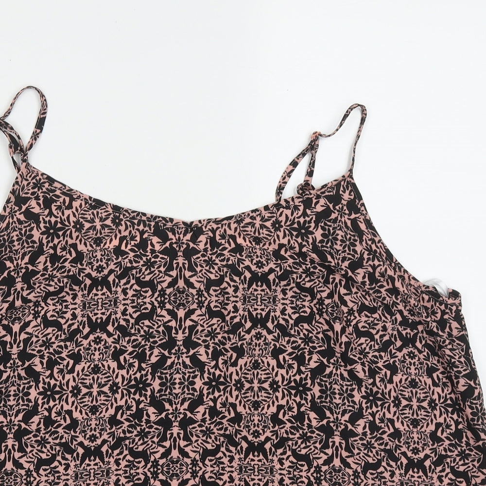 Atmosphere Womens Pink Geometric Polyester Basic Tank Size 18 Scoop Neck