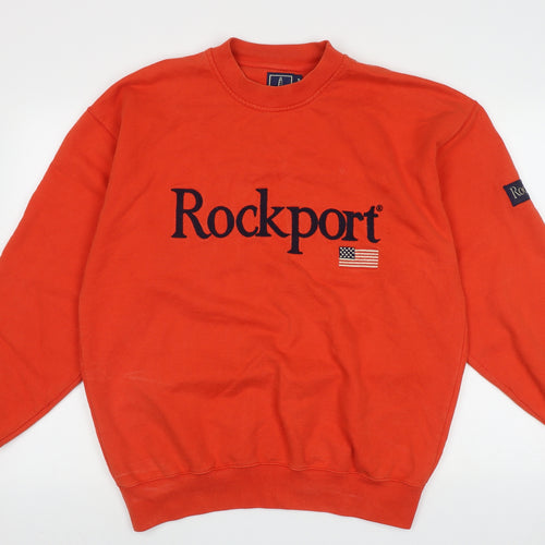 Rockport Mens Orange  Cotton Pullover Sweatshirt Size S