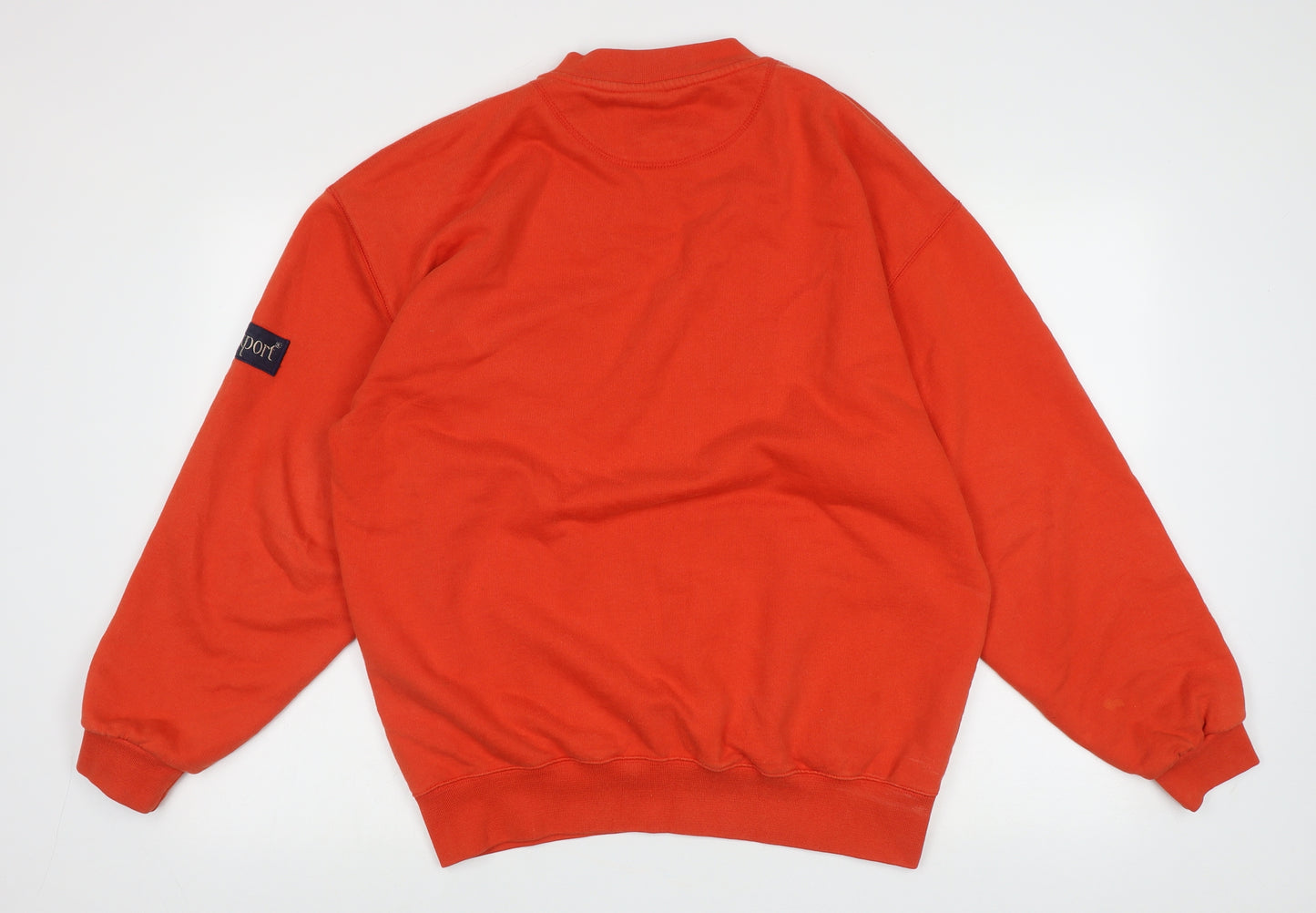 Rockport Mens Orange  Cotton Pullover Sweatshirt Size S