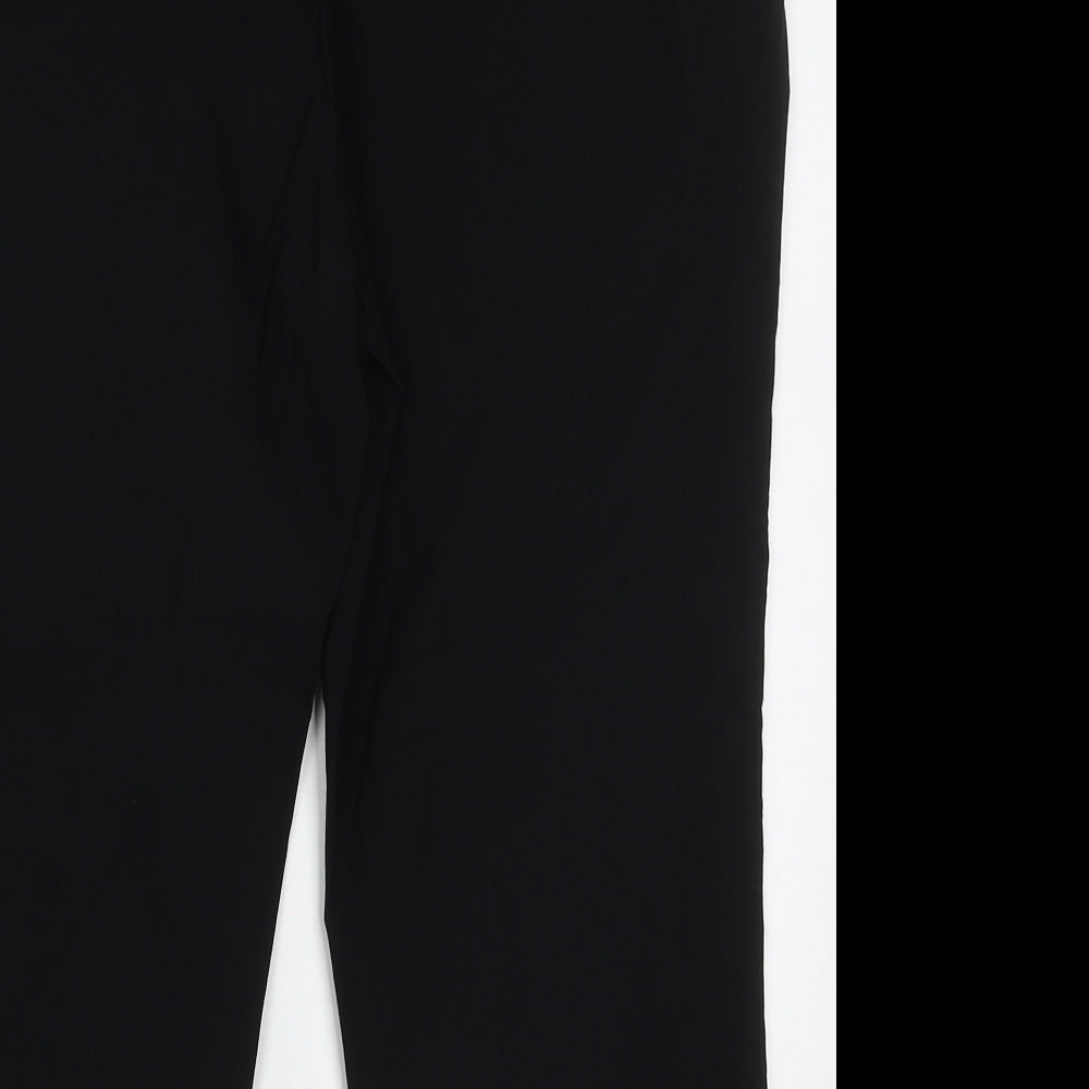 Papaya Womens Black  Viscose Cropped Trousers Size 14 L20 in Regular Hook & Eye
