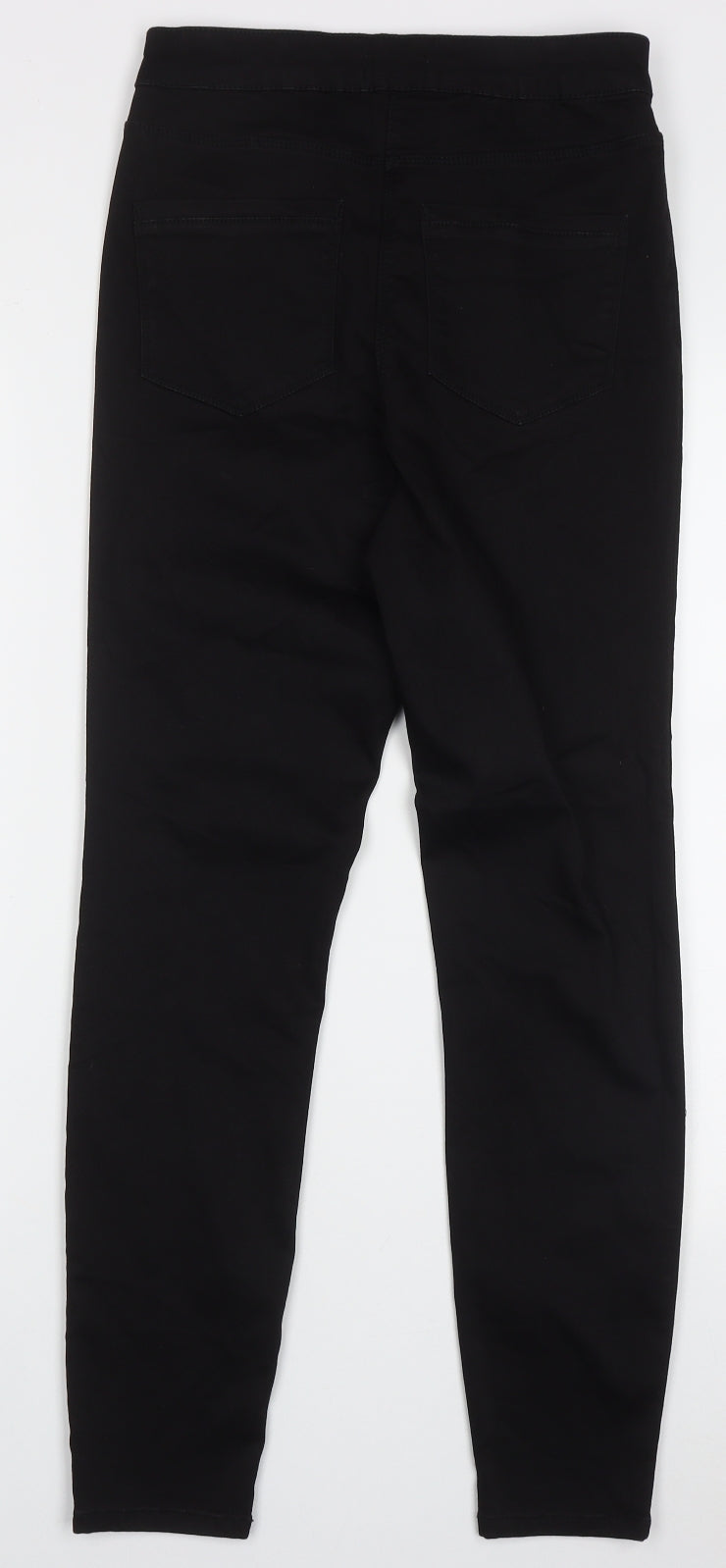 Papaya Womens Black  Cotton Skinny Jeans Size 10 L28 in Regular Button