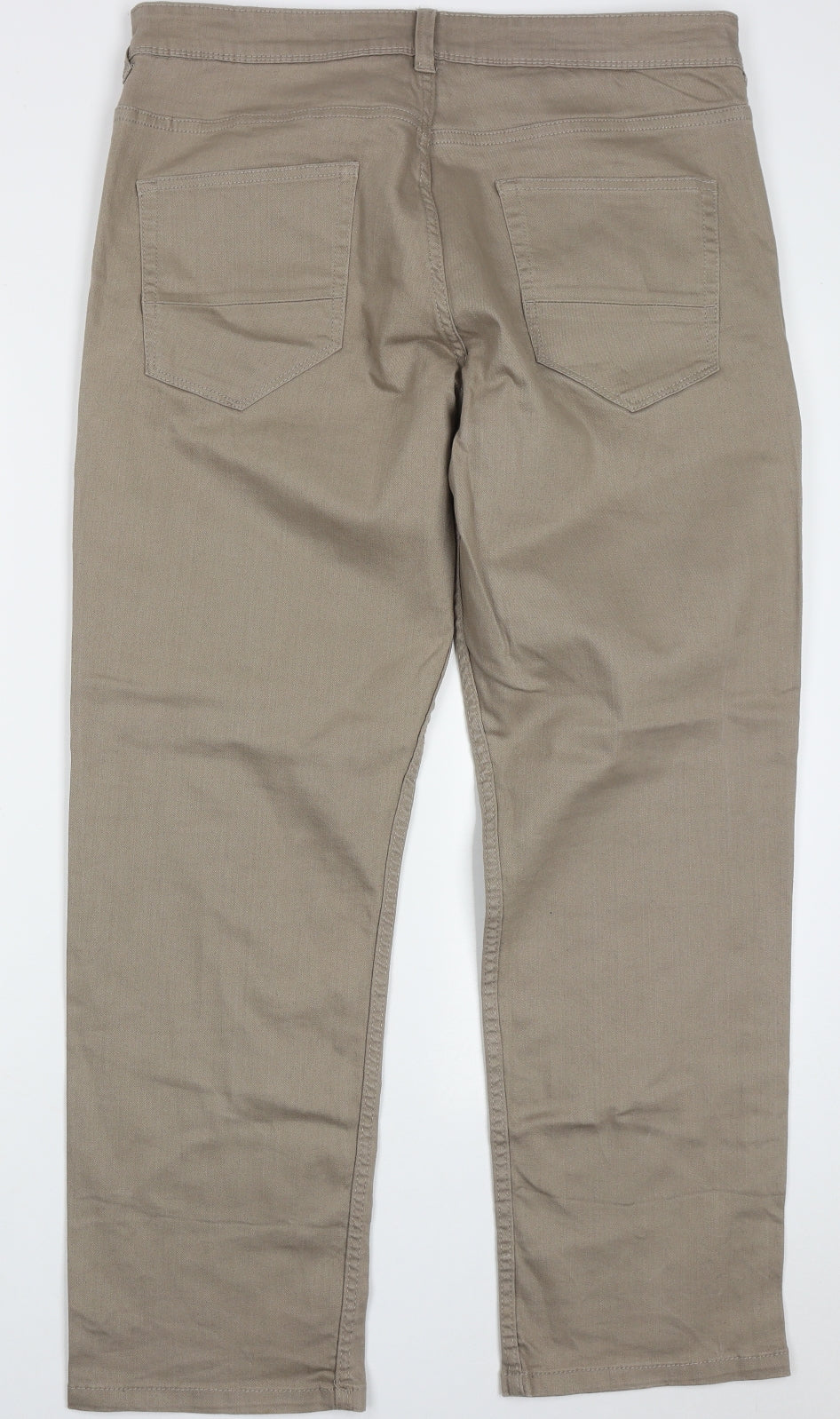 George Mens Beige  Cotton Straight Jeans Size 26 L30 in Regular Button