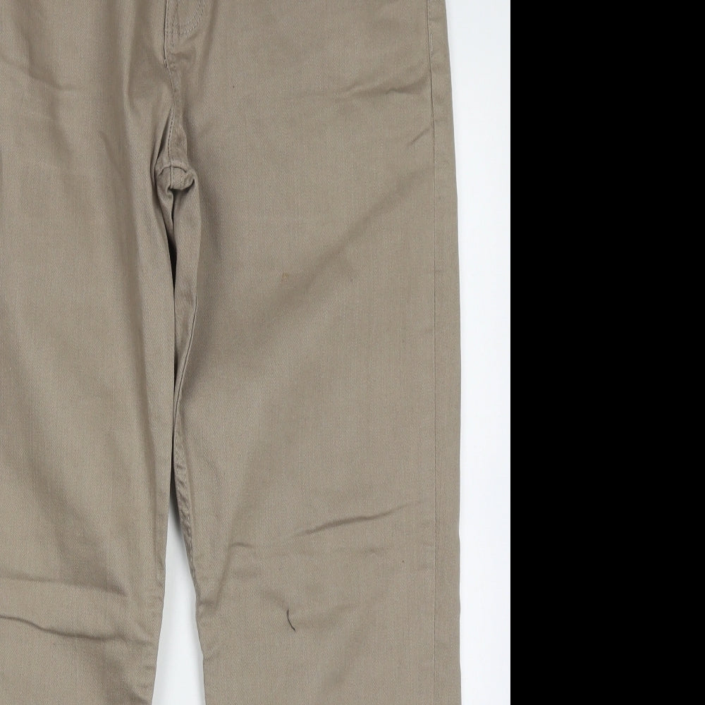 George Mens Beige  Cotton Straight Jeans Size 26 L30 in Regular Button
