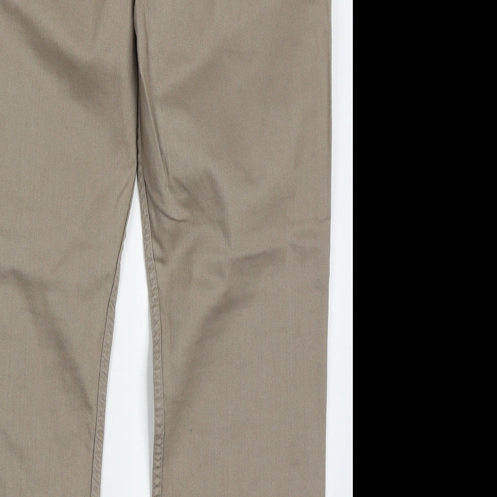 George Mens Beige  Cotton Straight Jeans Size 26 L30 in Regular Button