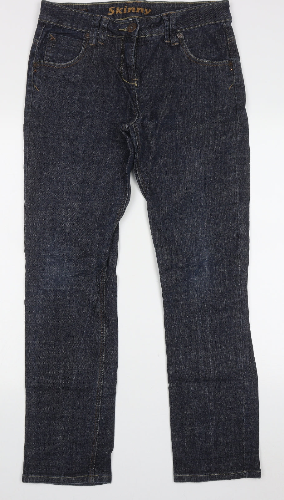 George Womens Blue  Cotton Skinny Jeans Size 14 L32 in Regular Button