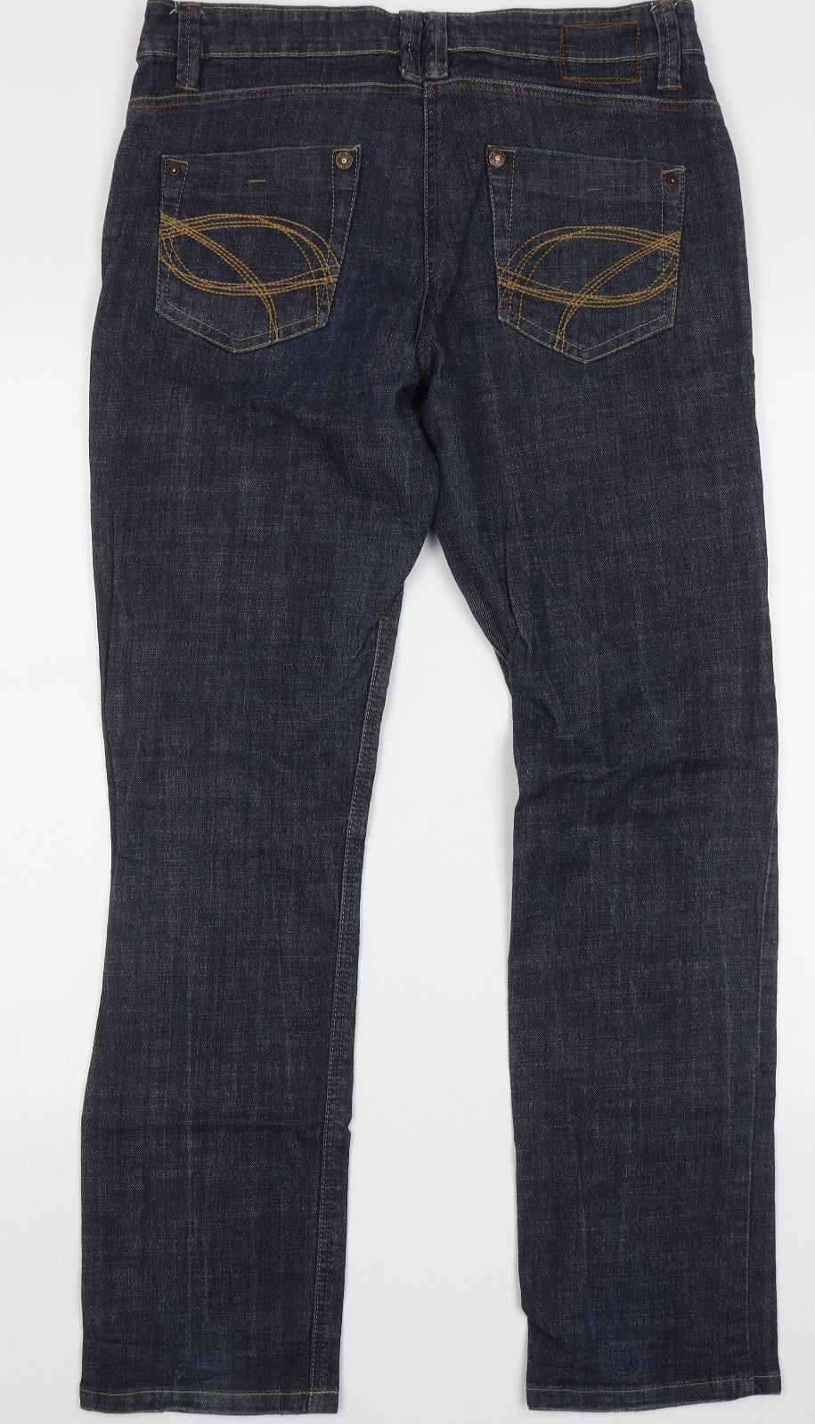 George Womens Blue  Cotton Skinny Jeans Size 14 L32 in Regular Button