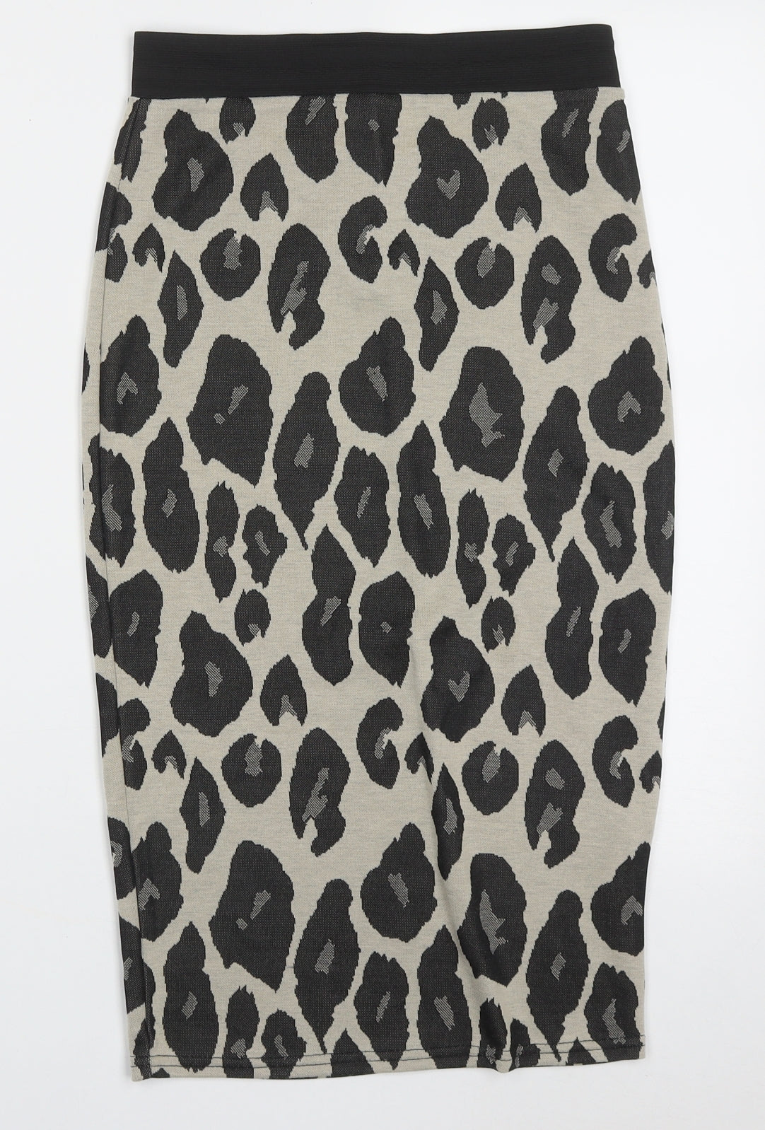 Cameo Womens Black Animal Print Polyester A-Line Skirt Size 10