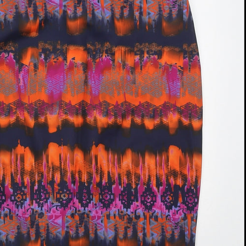savida Womens Multicoloured Geometric Polyester A-Line Skirt Size S