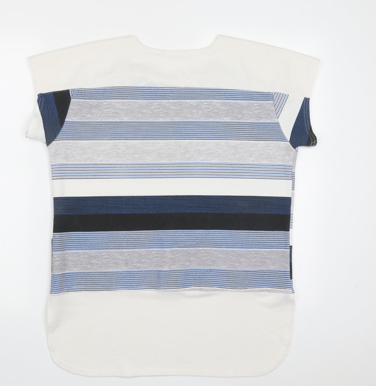 Quiz Womens Blue Striped Polyester Tunic T-Shirt Size 16 Crew Neck