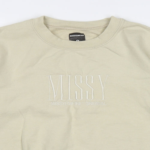 Missy Womens Beige  Polyester Pullover Sweatshirt Size 8  Pullover