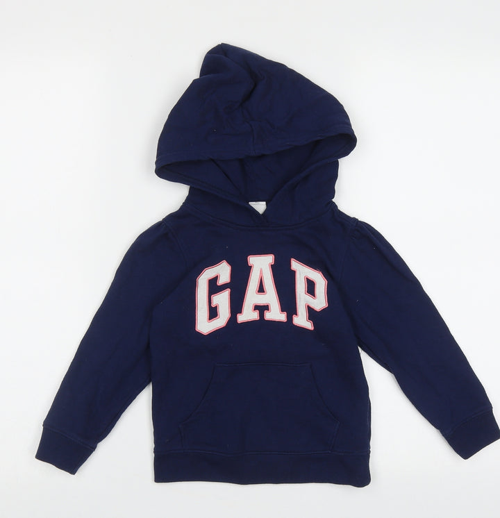 Gap Girls Blue  Cotton Pullover Hoodie Size 4 Years  Pullover