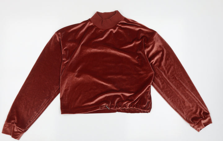 Topshop Womens Orange High Neck Polyester Pullover Jumper Size 8