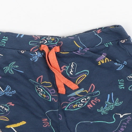 Primark Boys Blue Animal Print Cotton Sweatpants Trousers Size 12-18 Months   - Shorts