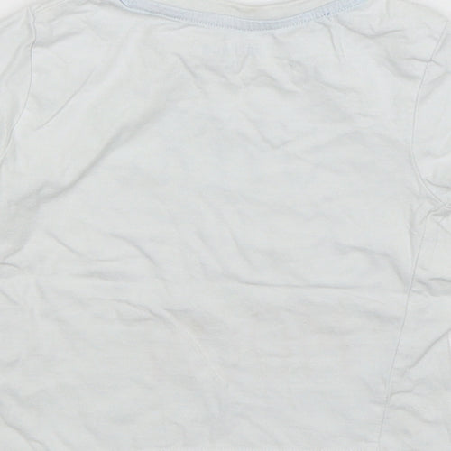 Jeff&CO Boys White  Cotton Basic T-Shirt Size 18-24 Months Round Neck