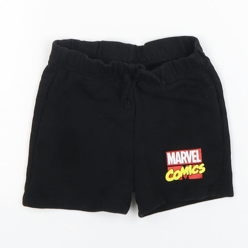 Primark Boys Black  Cotton  Sleep Shorts Size 12-18 Months   - Marvel