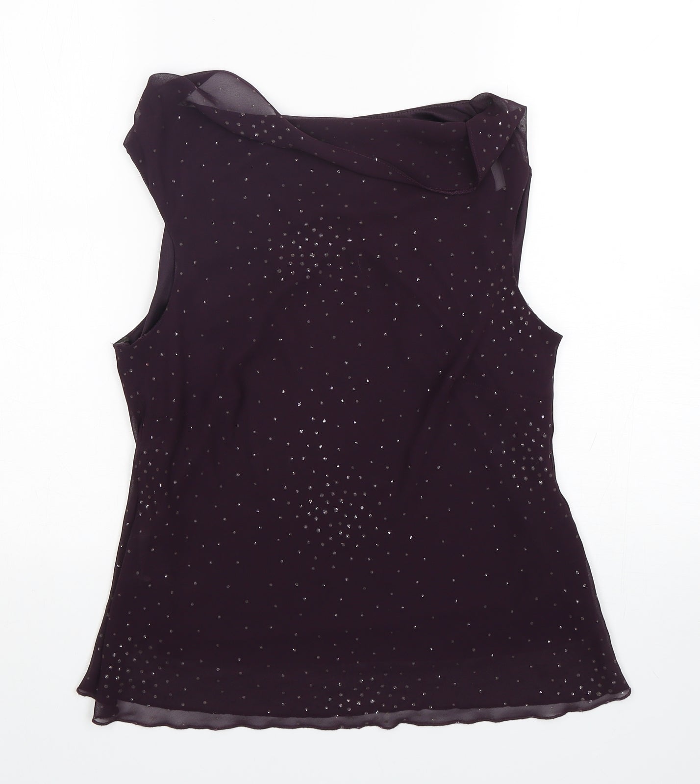 BHS Womens Purple  Polyester Basic Blouse Size 12 Round Neck