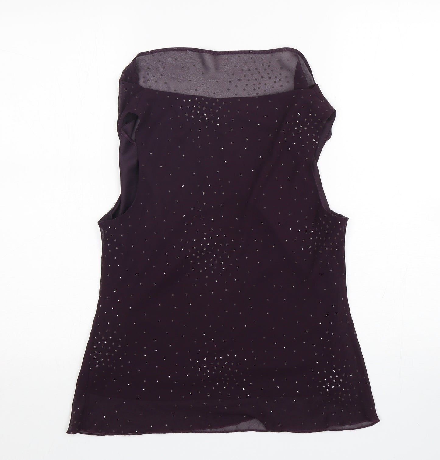 BHS Womens Purple  Polyester Basic Blouse Size 12 Round Neck
