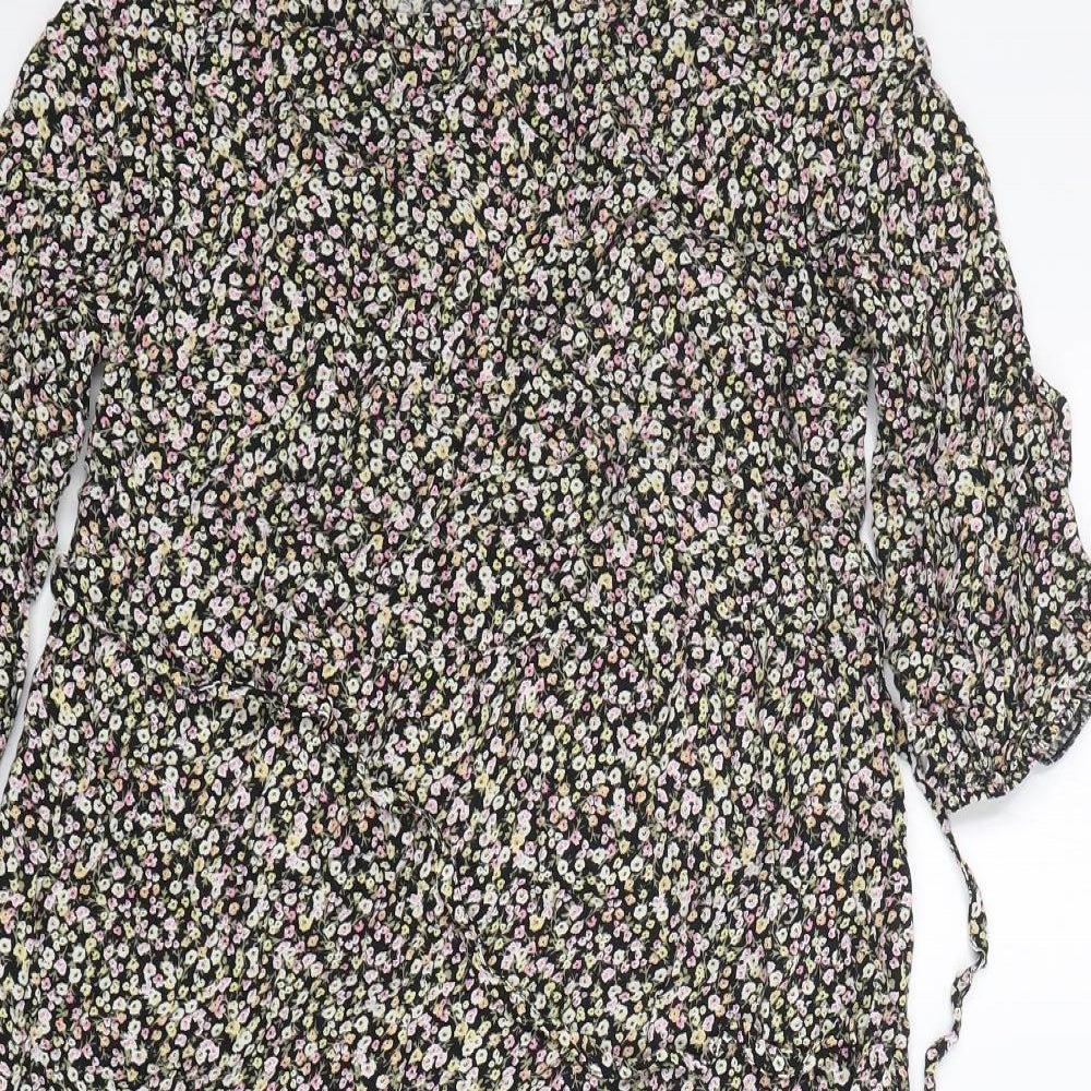 New Look Womens Multicoloured Floral Viscose A-Line  Size 10  Round Neck