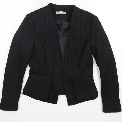 H&M Womens Black  Polyester Jacket Blazer Size 8