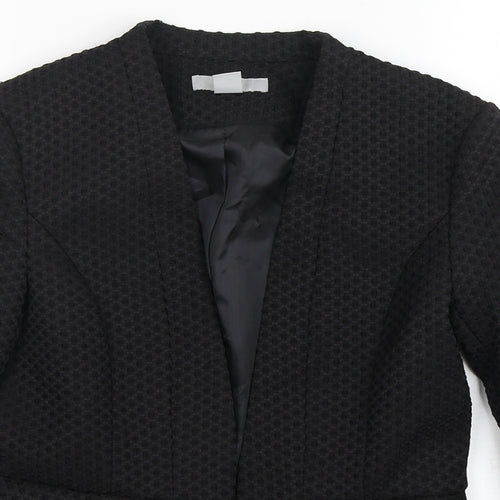 H&M Womens Black  Polyester Jacket Blazer Size 8