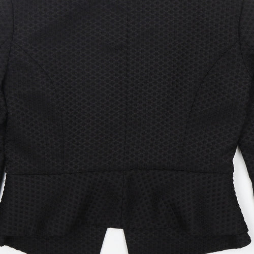 H&M Womens Black  Polyester Jacket Blazer Size 8