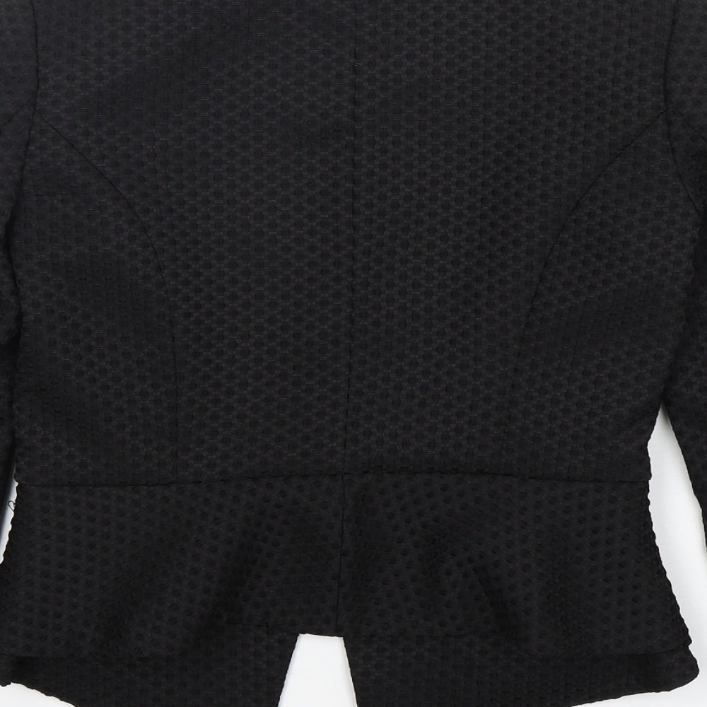 H&M Womens Black  Polyester Jacket Blazer Size 8