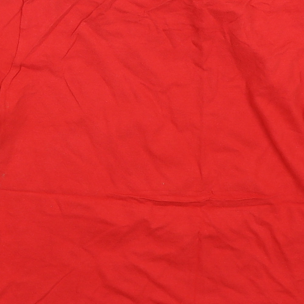 Gildan  Girls Red Animal Print Cotton Basic T-Shirt Size 7-8 Years Round Neck  - Snowdon