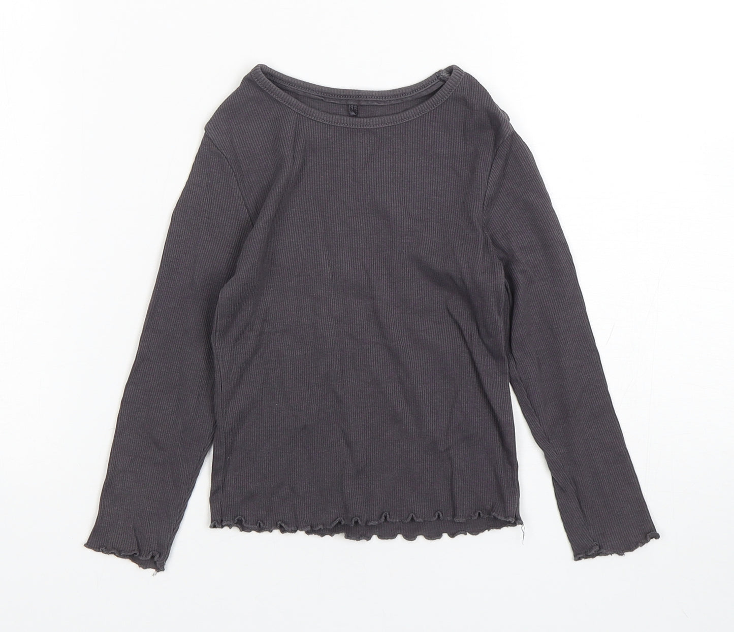 George Boys Grey  Cotton Basic T-Shirt Size 3-4 Years Round Neck