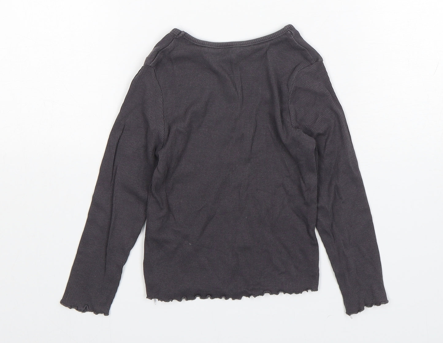 George Boys Grey  Cotton Basic T-Shirt Size 3-4 Years Round Neck