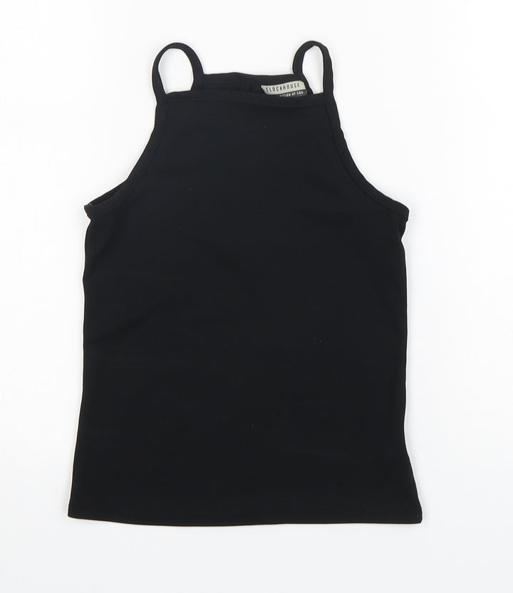 Clockhouse Womens Black Polyester Camisole Tank Size 8 Square Neck